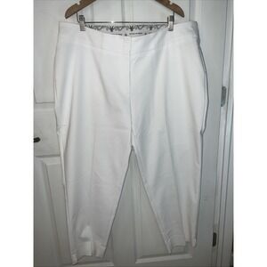 Peter Nygard‎ Women's 22W Crisp White Tapered Fit Stretch Pants